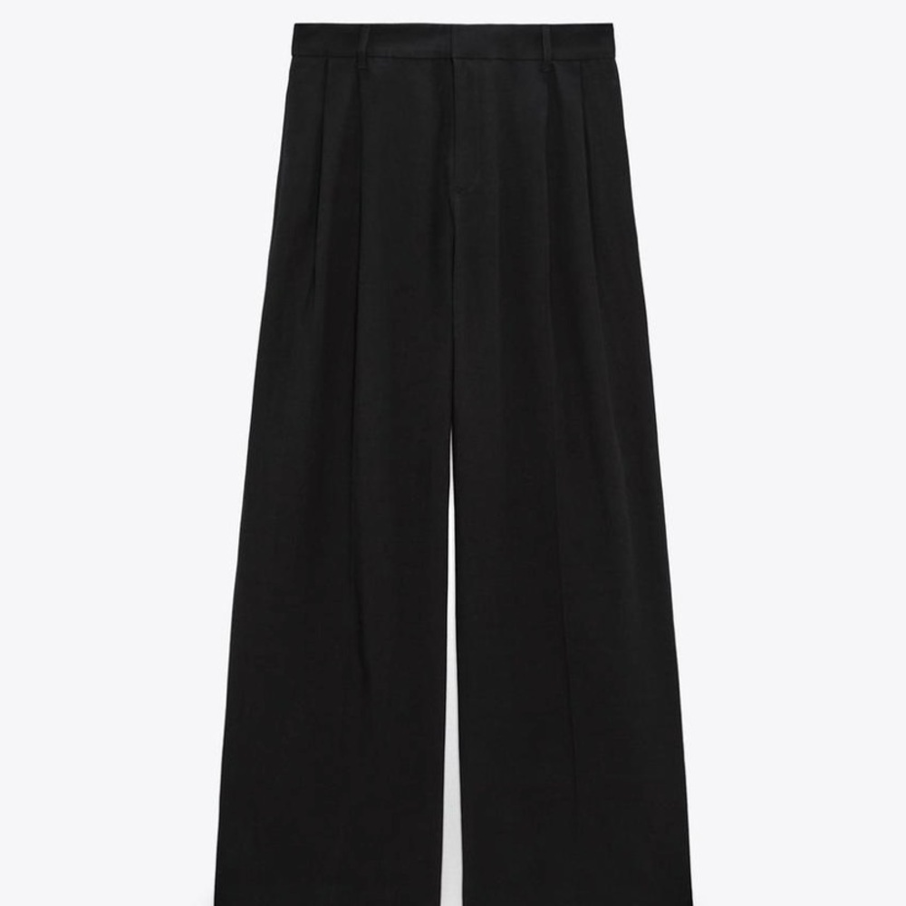 Zara High-Waist Full Length Wide Leg Black Pants